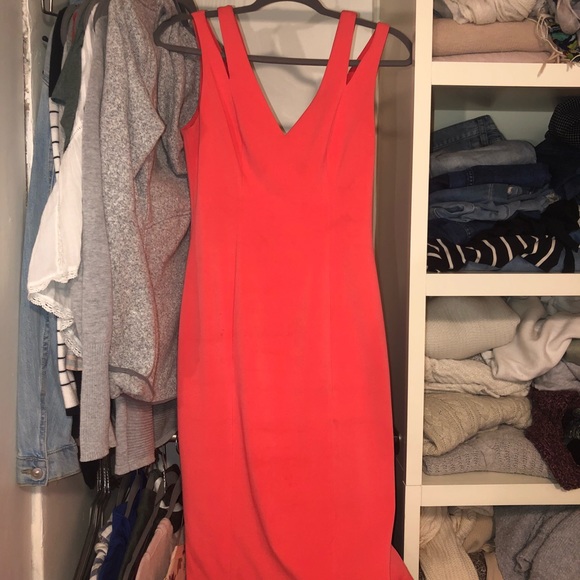 Midi coral dress - Picture 2 of 4